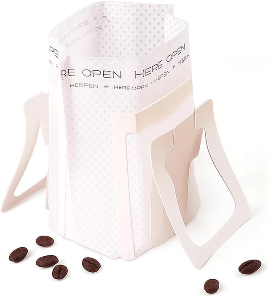 50 Count Hanging Ear Coffee Filter Bags - Disposable Portable Single Serve Drip Coffee Filters, Non-Woven Pour Over Pouches for Travel, Camping, Office & Home