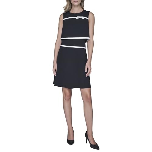 KARL LAGERFELD Paris Women's Dress, Black Soft White, 8