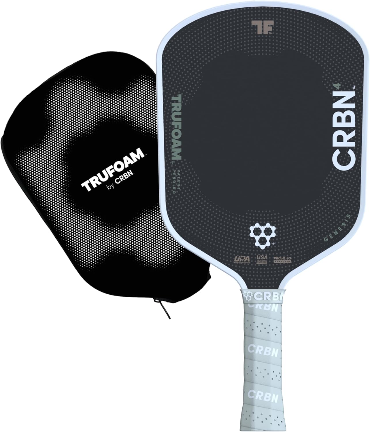CRBN Pickleball - TruFoam Genesis - Carbon Fiber Pickleball Paddle - First-Ever 100% Foam Core Performance Paddle (Hybrid, Aerocurve).