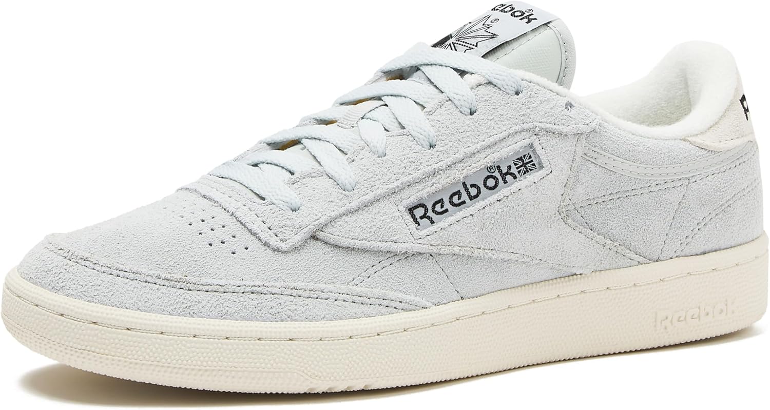 Reebok Mens Club C 85 Vintage Tennis Sneakers for Men, Simple Grey/Chalk/Black, 11.5