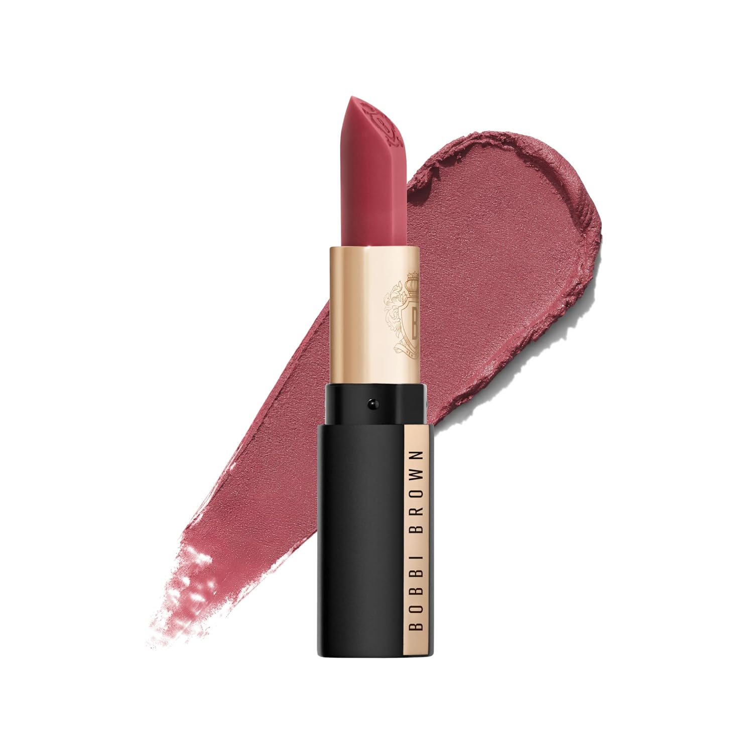Bobbi Brown Luxe Cashmere Matte Lipstick | Non-Drying, Hydrating, Ultra-Matte Finish | Yellow Flower Complex, 0.12 Ounce, Rosy