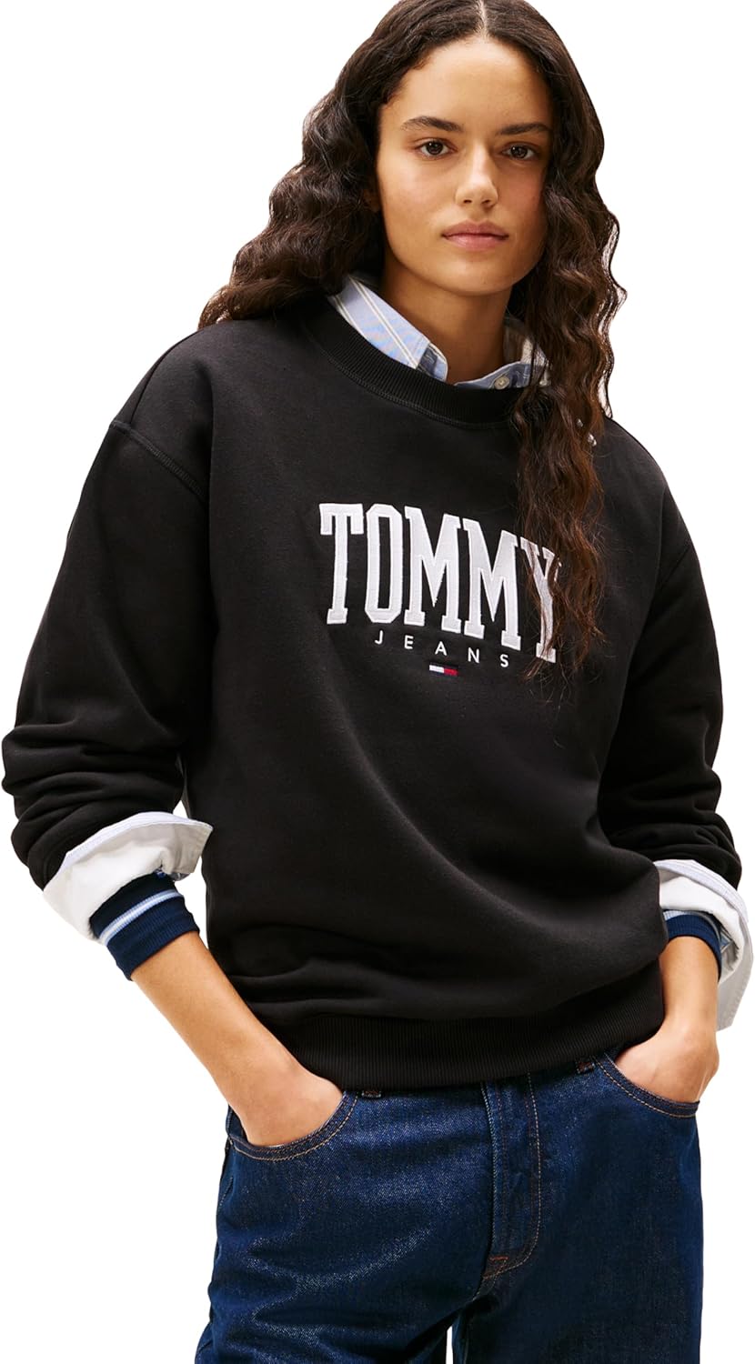 Tommy Jeans Women's Medium Weight Pullover Crewneck With Printed Logo