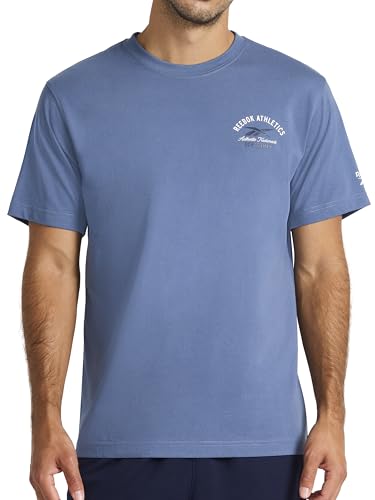 Reebok Men’s Athletics Dept. Crewneck T-Shirt, Standard Fit, Lightweight Cotton-Poly Jersey Fabric, Shadow, Large