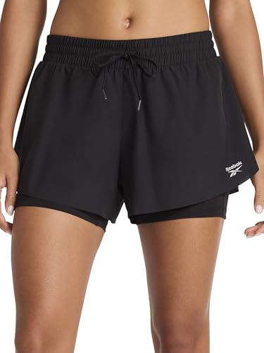 Reebok Women’s Swish Running 3” Short, Standard Fit, Lightweight Poly Woven Fabric, Black, Small