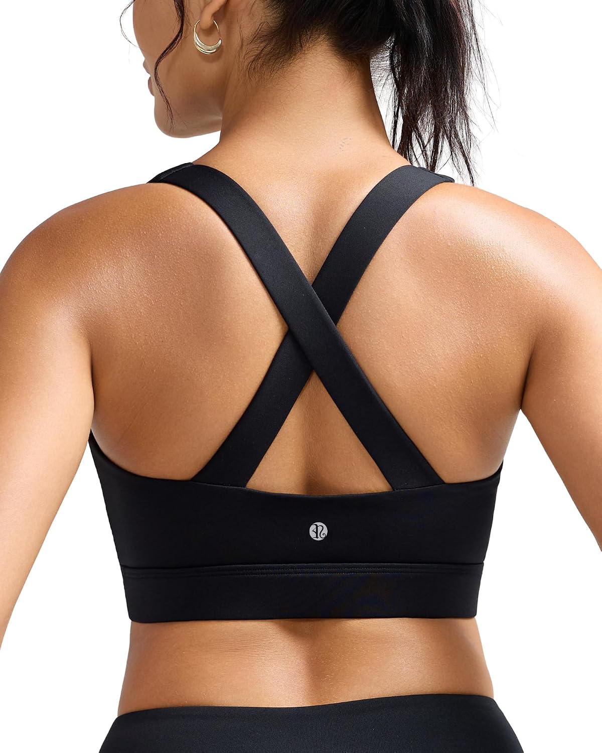 RUNNING GIRL Black Sports Bra for Women,Molded Cups High Support Sports Bras for Women Large Bust(3135Black_M)