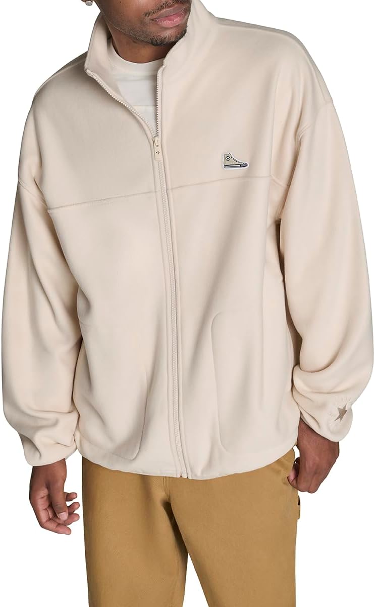 Men's Sneaker Patch Full Zip Jacket, Brown, M