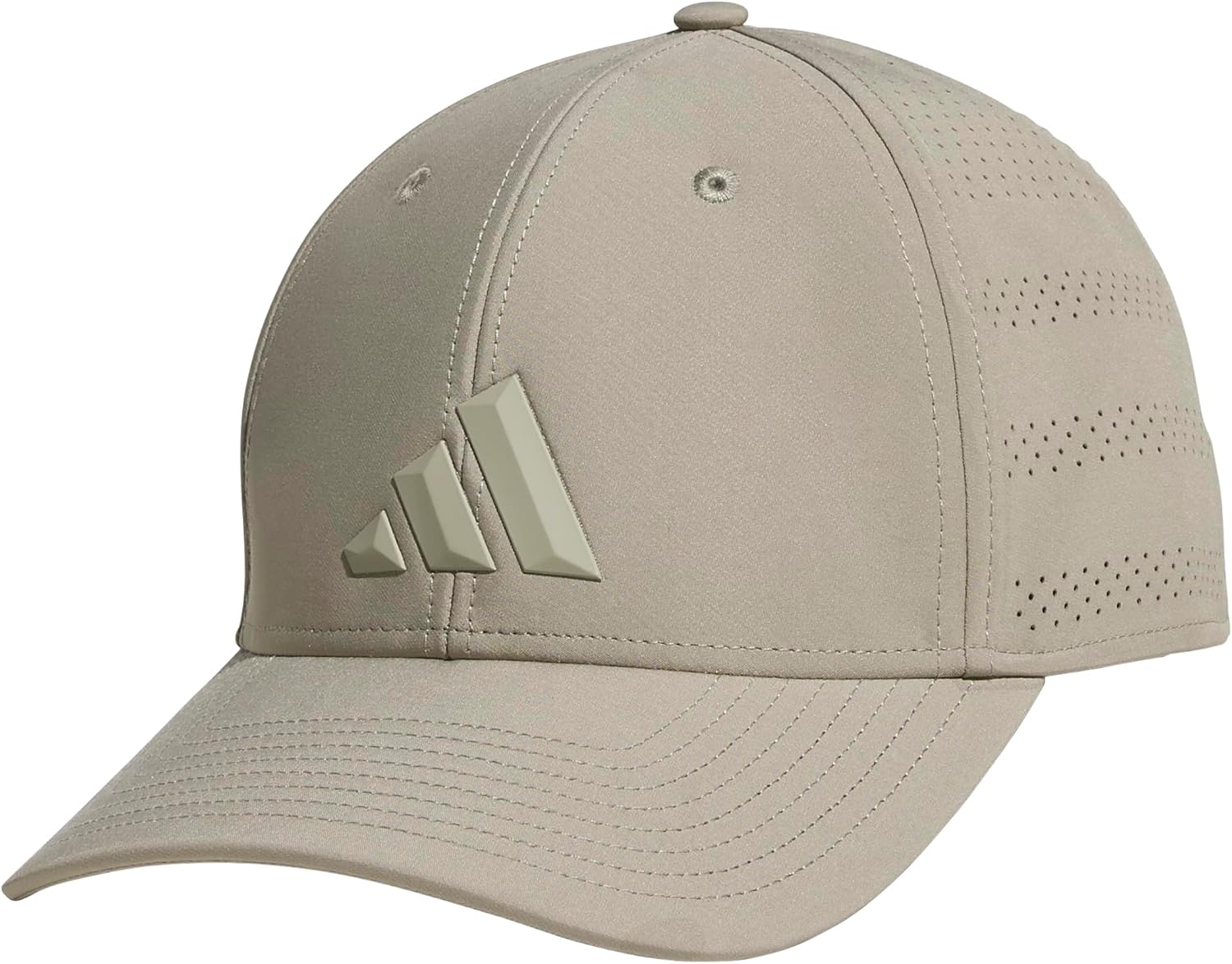 adidas Men's Gameday Stretch Fit Hat – Athletic Structured Baseball Cap, Silver Pebble Grey/Feather Grey/5, S/M