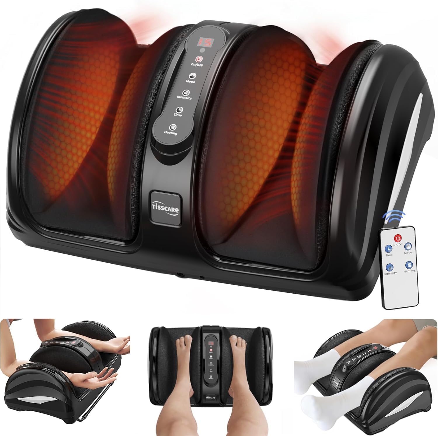 Foot Massager for Neuropathy: Shiatsu Feet Massager with Heat for Plantar Fasciitis, Pain Relief, Circulation, Deep Kneading Relaxation Massage for Women Men