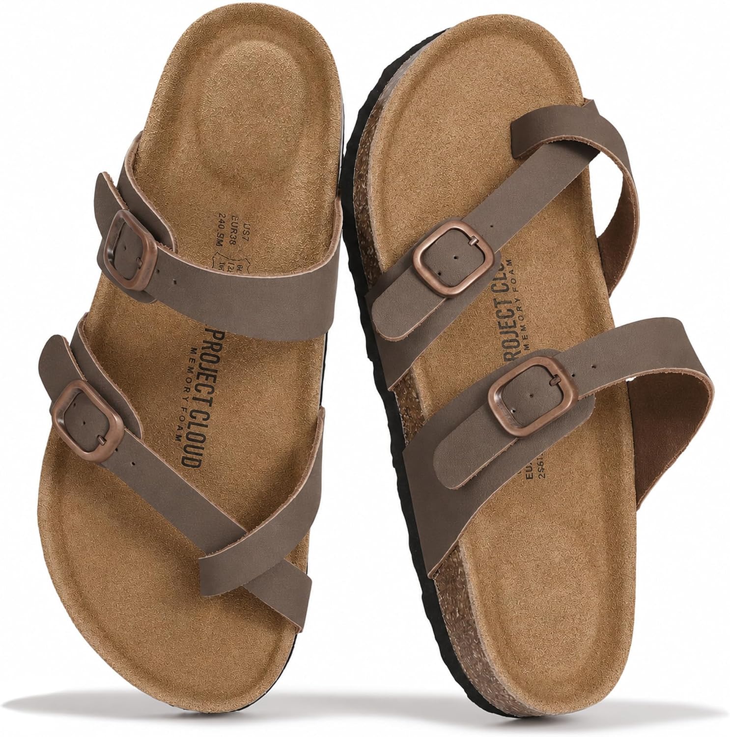 Project Cloud 100% Genuine Leather Womens Sandals Slides for Women (Lian)