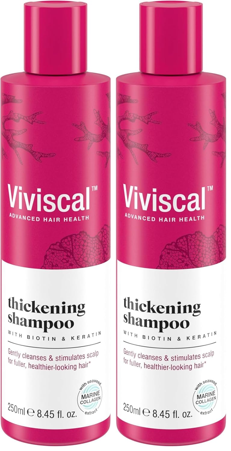 Viviscal Thickening Shampoo, Formulated With Biotin And Keratin, Fortified With Marine Collagen And Seaweed Extract, Strengthens And Reduces Breakage, Healthier Looking Hair 250ml (8.45 fl. oz.)