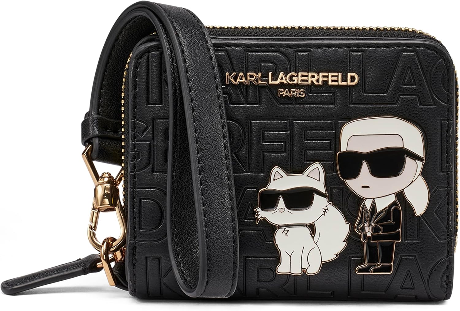KARL LAGERFELD Paris Meribel SLG Wallet, Black/Gold, One Size