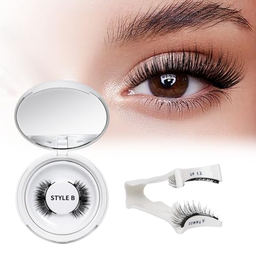 QUEWEL Magnetic Eyelashes 1 Pair Reusable Magnetic Eyelashes with Applicator No Glue Needed Eyelashes Cat Eye Natural Look Lash Clusters Kit Easy to Wear and Remove(B11)