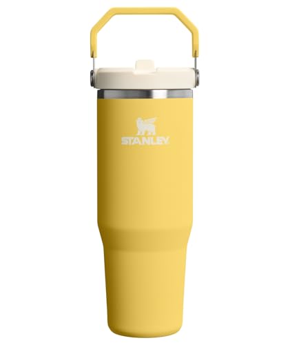 IceFlow 2.0 Flip Straw Tumbler with Handle 30 oz | Twist On Lid and Flip Up Straw | Leakproof Water Bottle | Insulated Stainless Steel | BPA-Free | Daffodil