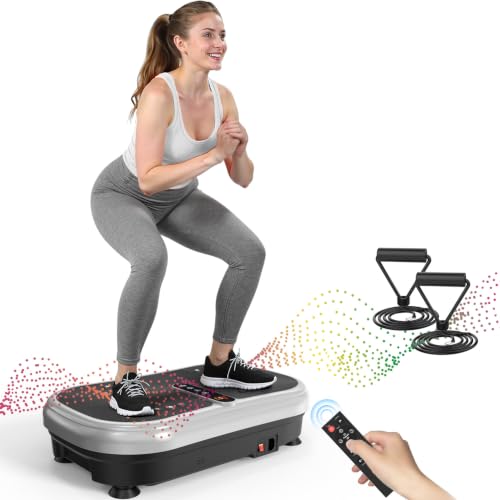 AXV Vibration Plate Fitness Platform Exercise Machine Vibrating Shaking Full Body Shaker Workout Vibrate Stand Shake Board Sport for Weight Loss Fat Burner for Gym Home Office