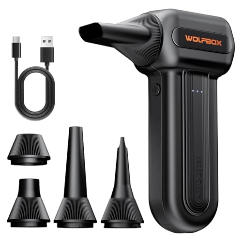 WOLFBOX MF60 Compressed Air Duster, 3-Speed Adjustable, Electric, Cordless
