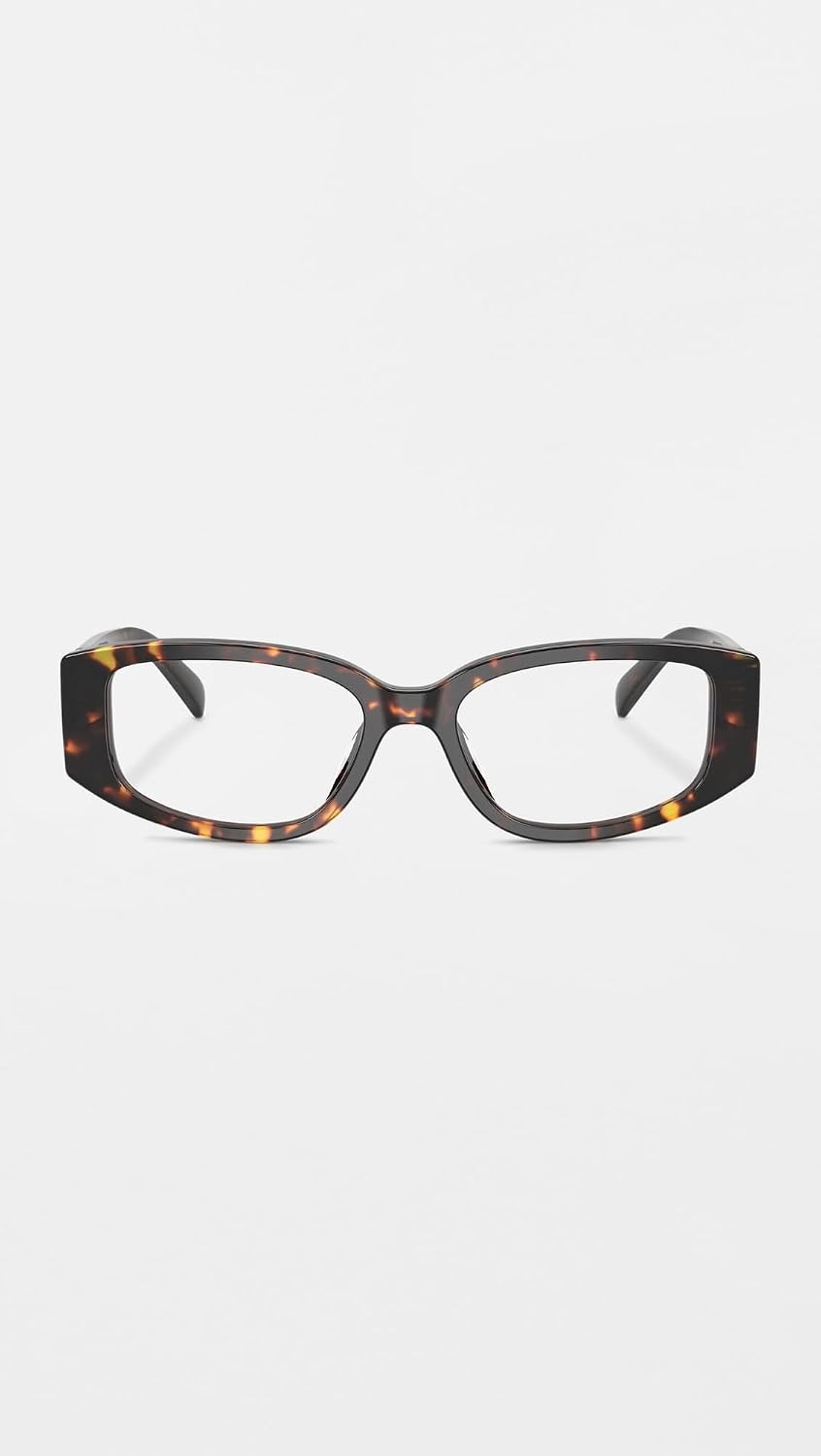 Tory Burch Women's Pierced Rectangle Eyeglasses, Brown Tortoise, One Size