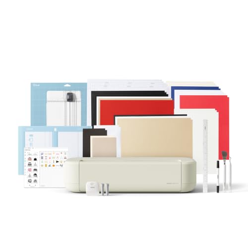 Cricut Explore® 5 Essential Bundle + Digital Content, Taupe | Includes Supplies for 65 Projects + Bonus Digital Content - Works with 100+ Materials - Sleek, Simplified Design