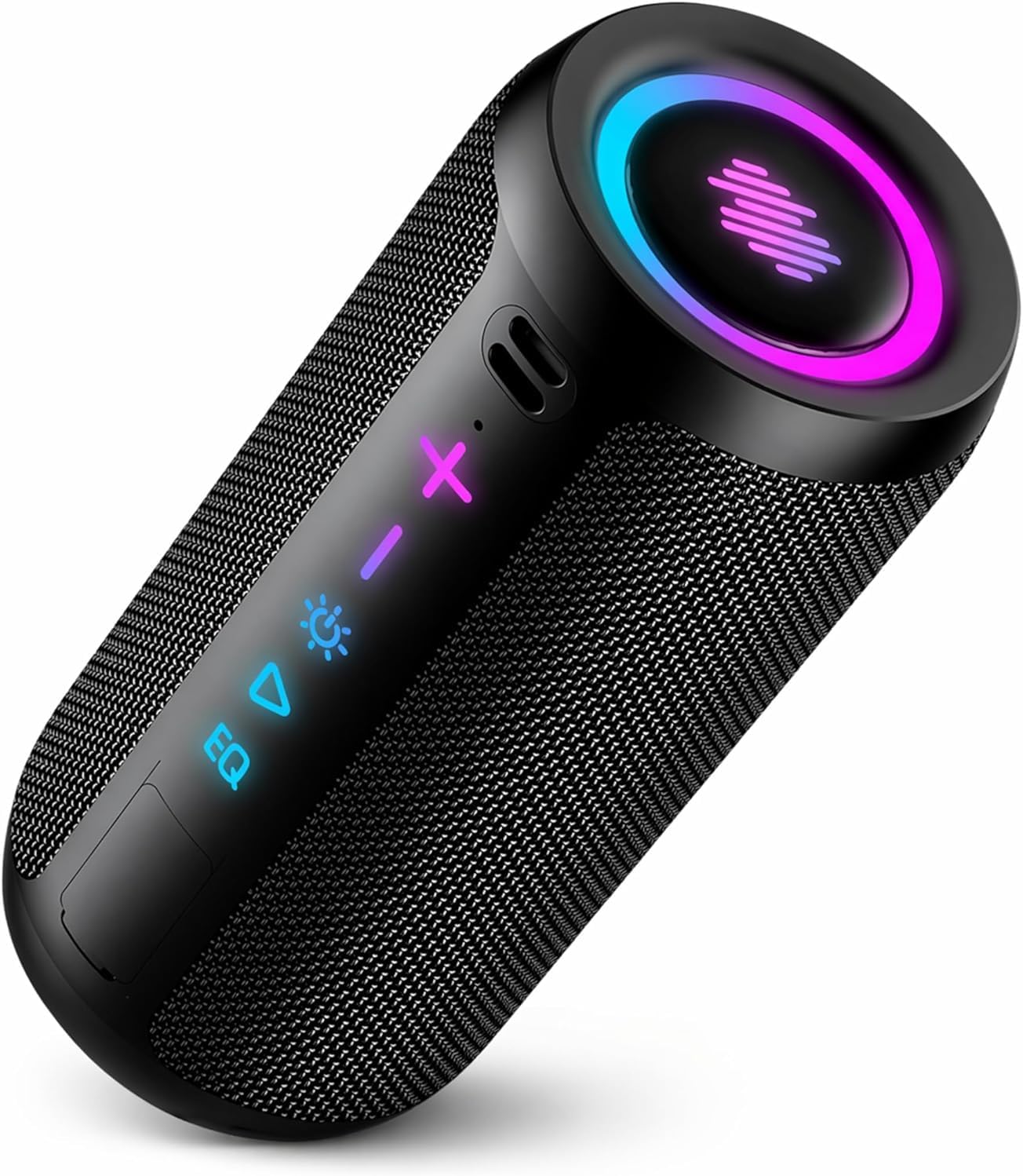 TIMU Portable Bluetooth Speaker, Powerful Sound Wireless Speaker: Boost Bass, Bluetooth 5.4, 24H Playtime, 8 RGB Modes, IPX7 Waterproof, TWS Pairing, Beach/Vacation Essentials, Gift Ideas（Black）