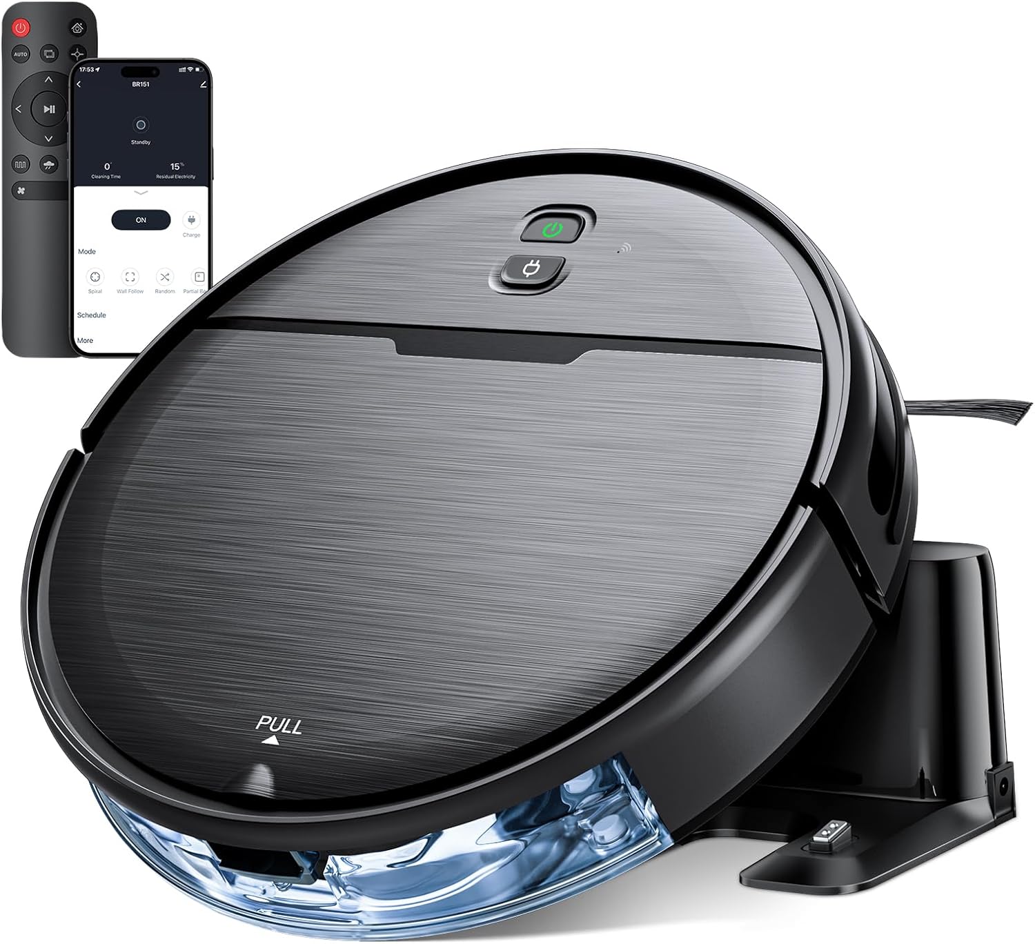 Robot Vacuum and Mop Combo, 2300Pa Strong Suction, 2-in-1 Dust Box and Water Tank, Works with Alexa/Google Assistant, Long Runtime, Schedule, Quiet, Ideal for Hard Floors, Low-Pile Carpets and Pets