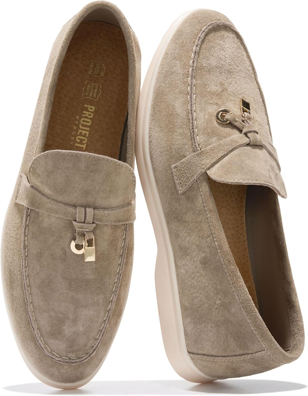 Project Cloud 100% Genuine Leather Slip-on Casual Loafers (Iris,DTAU,8)