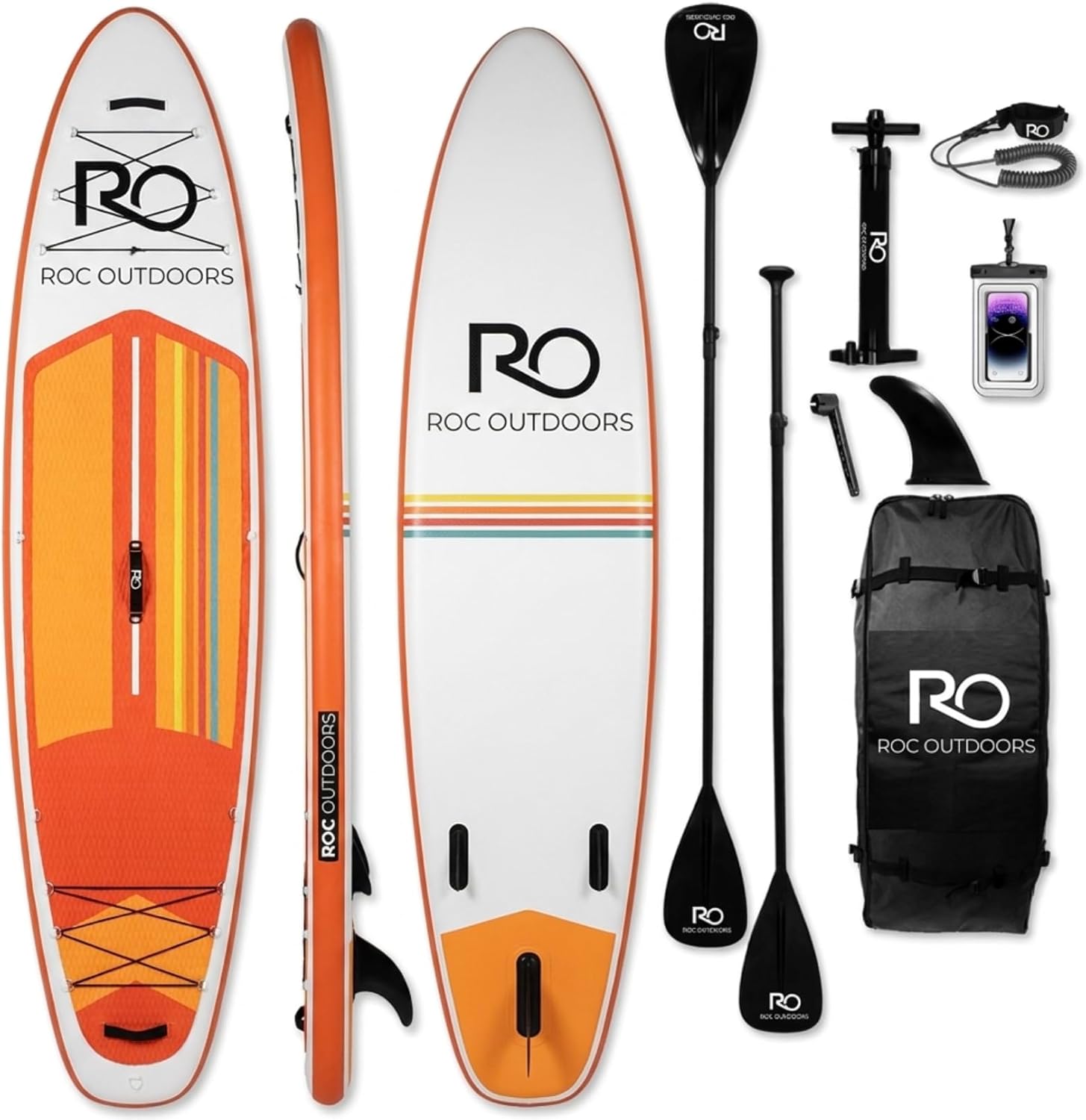 Inflatable Stand Up Paddle Board 10' 6" with Premium SUP Paddle Board Accessories, Wide Stable Design, Non-Slip Comfort Deck for Youth & Adults (Golden Hour)