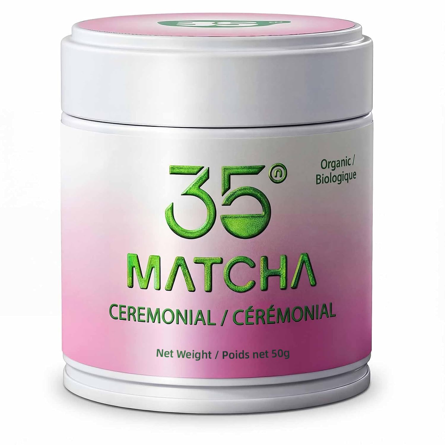 35°N MATCHA 100g/3.5 oz Organic Ceremonial Matcha for Café-Style Lattes | First Harvest Green Tea Powder with Rich Smooth Umami Flavor, Vegan Gluten-Free Unsweetened for Smooth Lattes and Iced Drinks