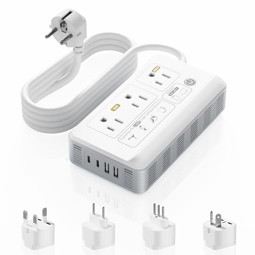 2000W Voltage Converter US to Europe, 7 in 1 Voltage Converter | for European Travel for Hair Dryer, Kettles, Coffee Makers and etc. 220v to 110v Converter for International Travels