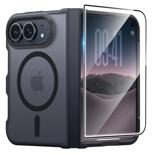 FNTCASE for iPhone Duo Case, Fit for Magsafe, Black | Screen Protector, Translucent Matte, Military Grade Drop Proof, Shockproof Protection Bumper, Protective Magnetic Phone Cover